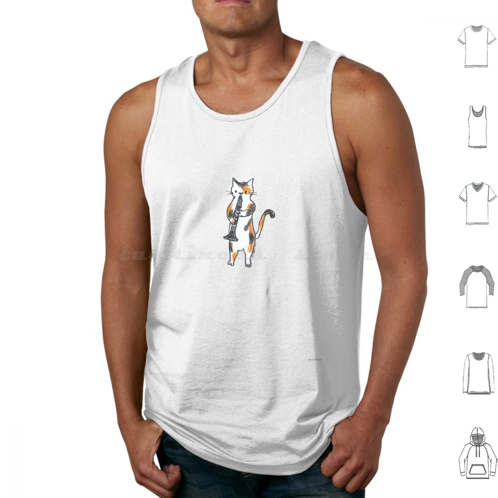 Musical Instrument Jazz - Meowtet : Clar Tank Tops Vest