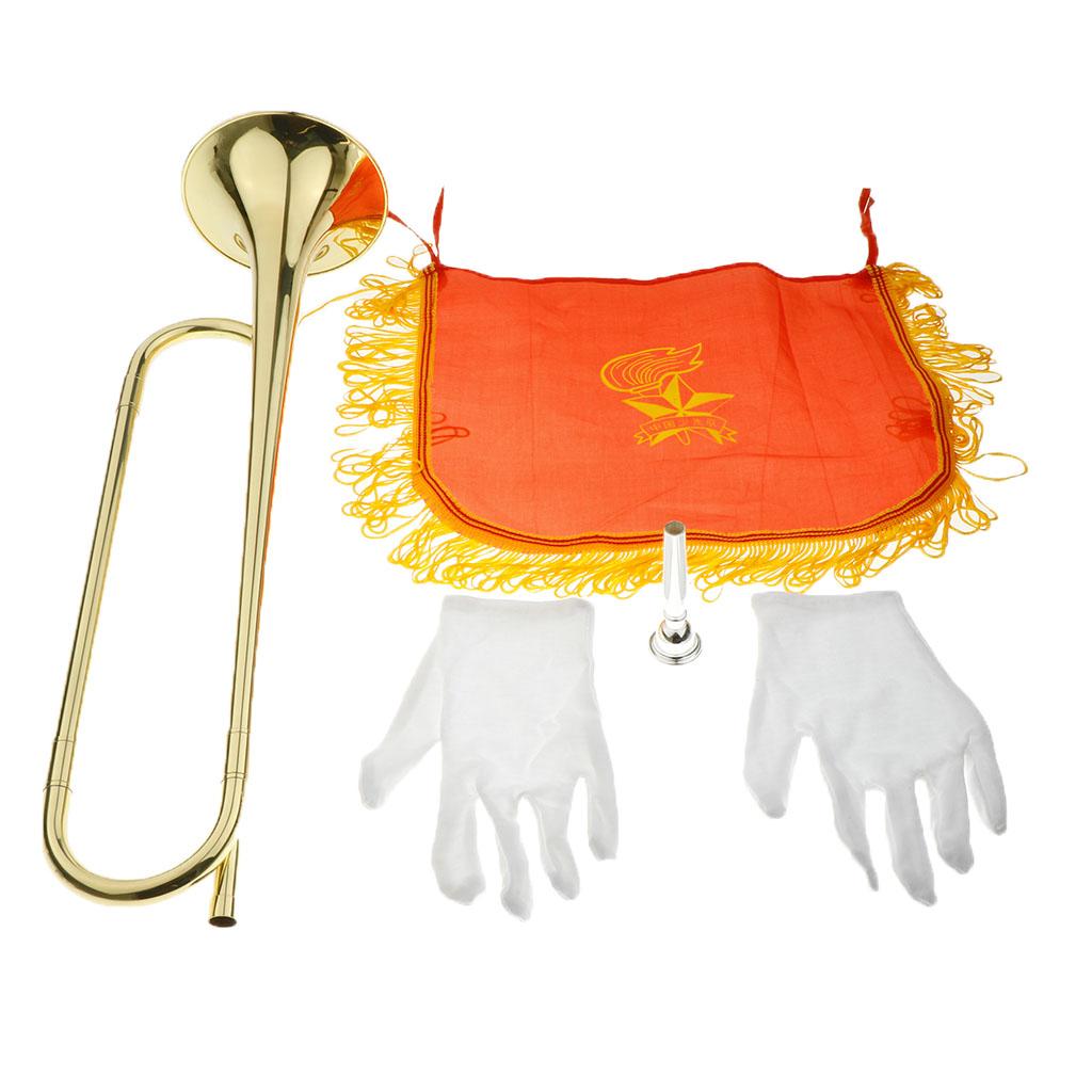 Kids Trumpet Brass Golden Bugl - Musical Instrument Horn ulasan dan harga