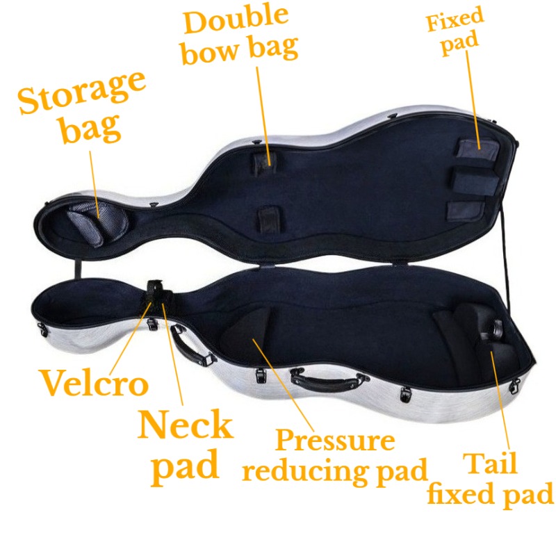 4/4 Carbon Fiber Cello Case Sc - Musical Instrument Cello ulasan dan harga