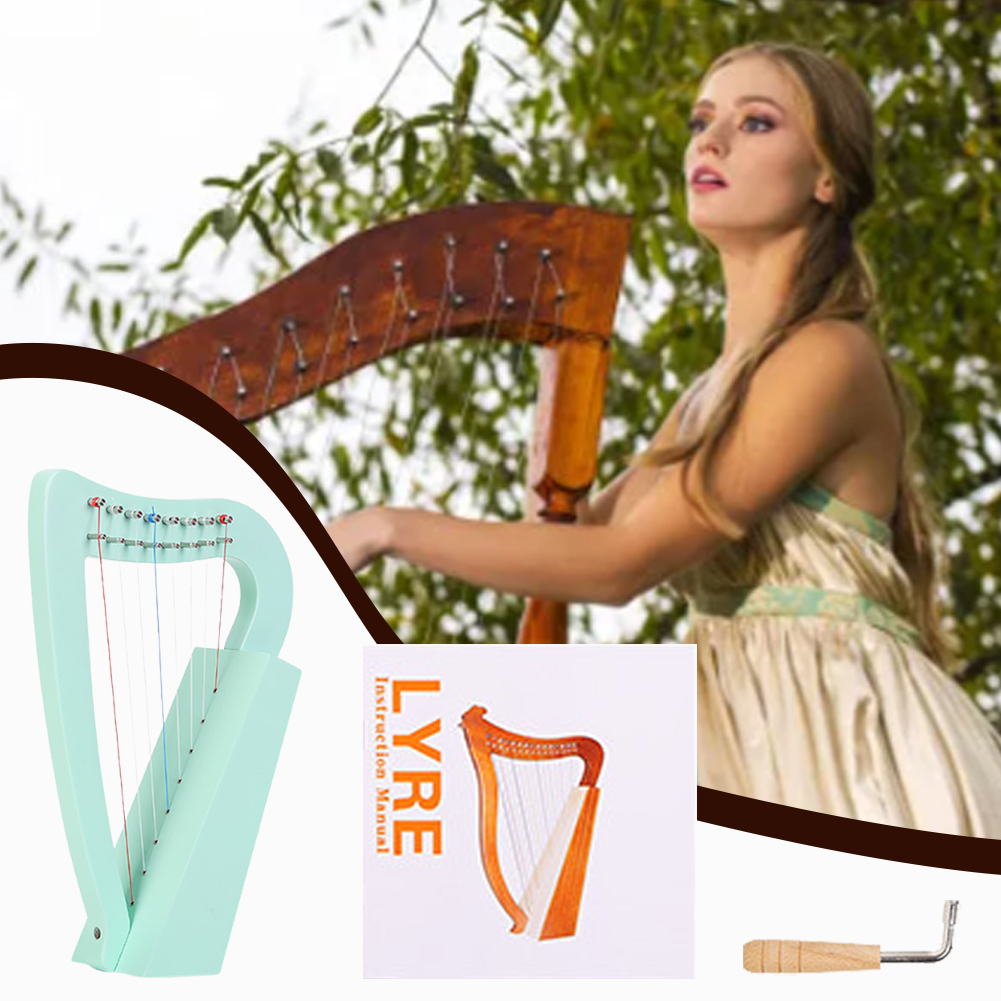 8 Strings Lyre Harp Solid Wood - Musical Instrument Lyre ulasan dan harga