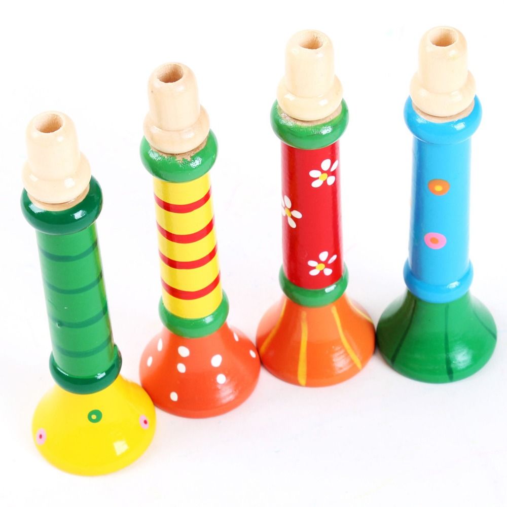 Montessori Wooden Trumpet Soun - Musical Instrument Trombone ulasan dan harga