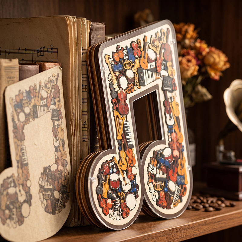 Unique Wooden Jigsaw Puzzle wi - Musical Instruments Game ulasan dan harga