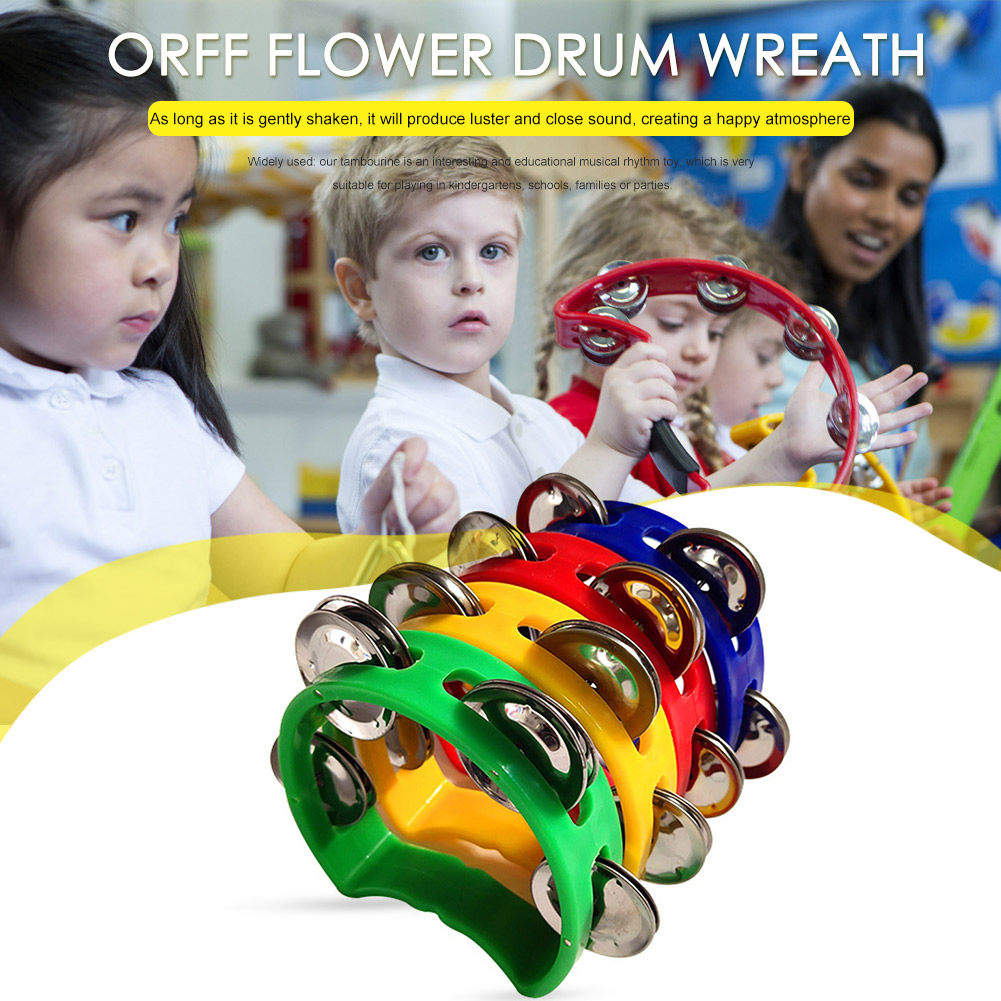 4pcs Tambourine Jingles Rattle - Musical Instruments Game ulasan dan harga