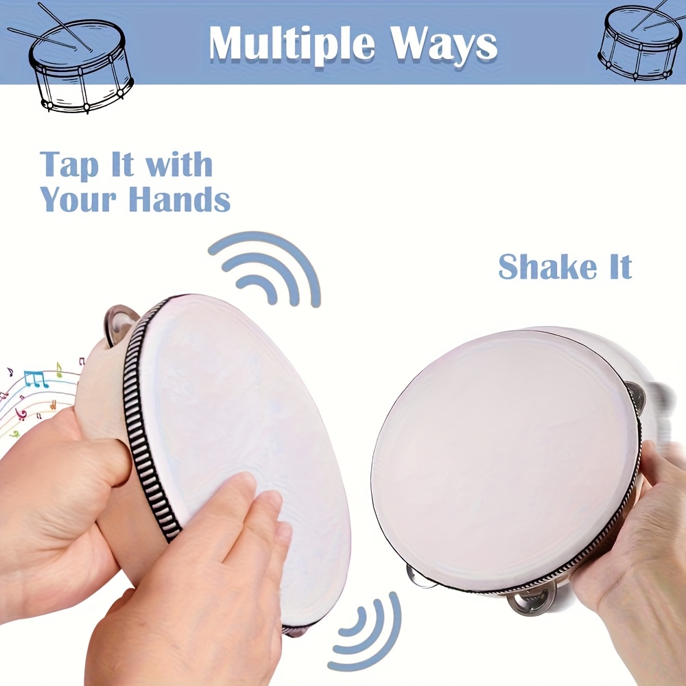 1/3pcs Wooden Tambourine 6/8/1 - Musical Instruments Game ulasan dan harga