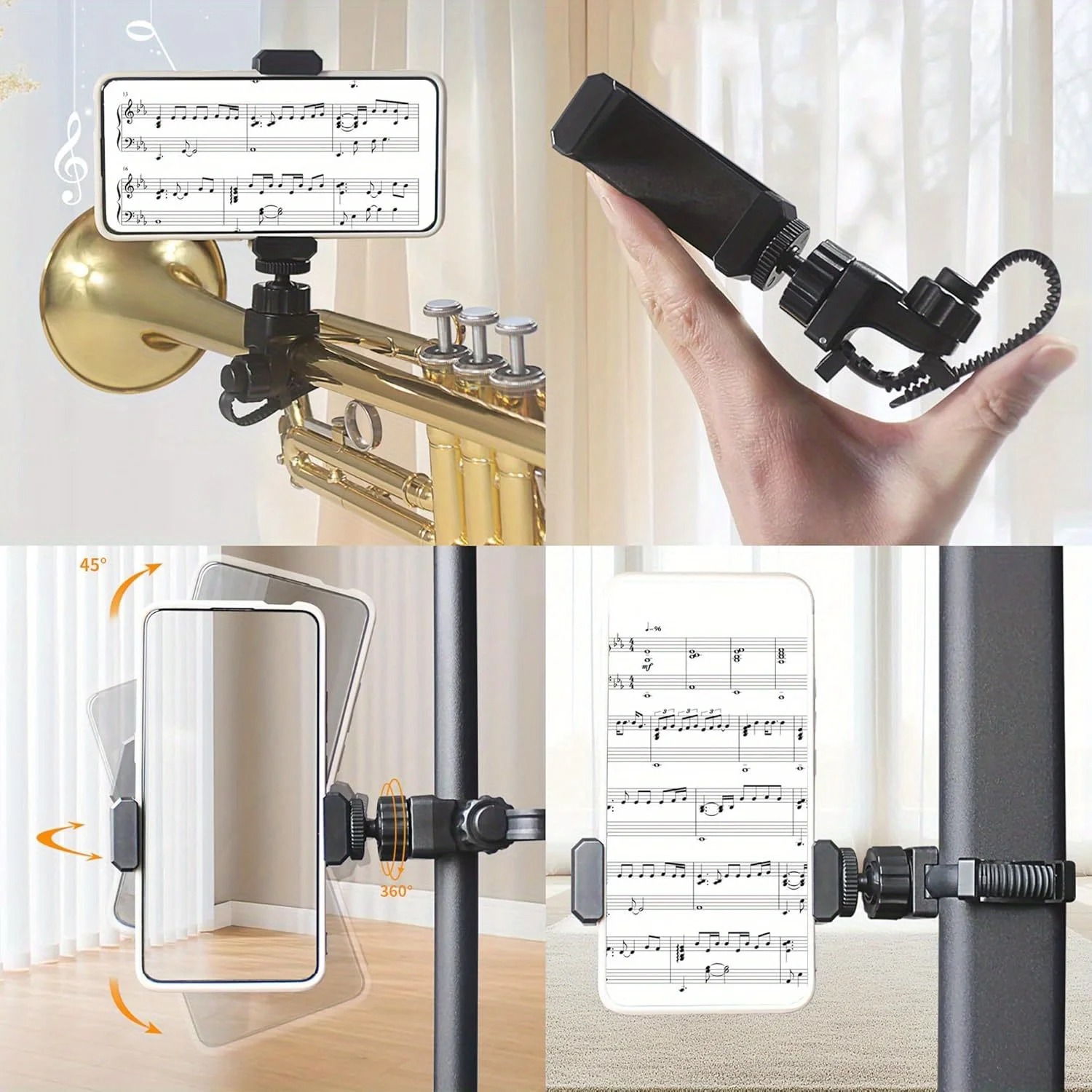 Metal Music Lyre Clip Phone St - Musical Instrument Horn ulasan dan harga