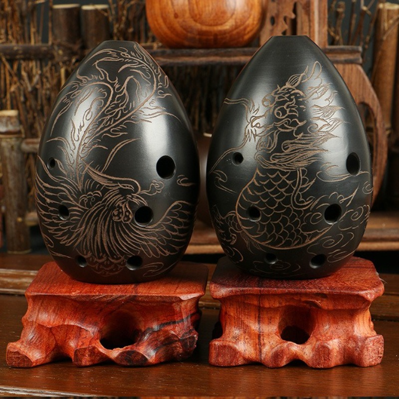 8 Holes Ocarina Black Portable - Musical Instrument Gif ulasan dan harga