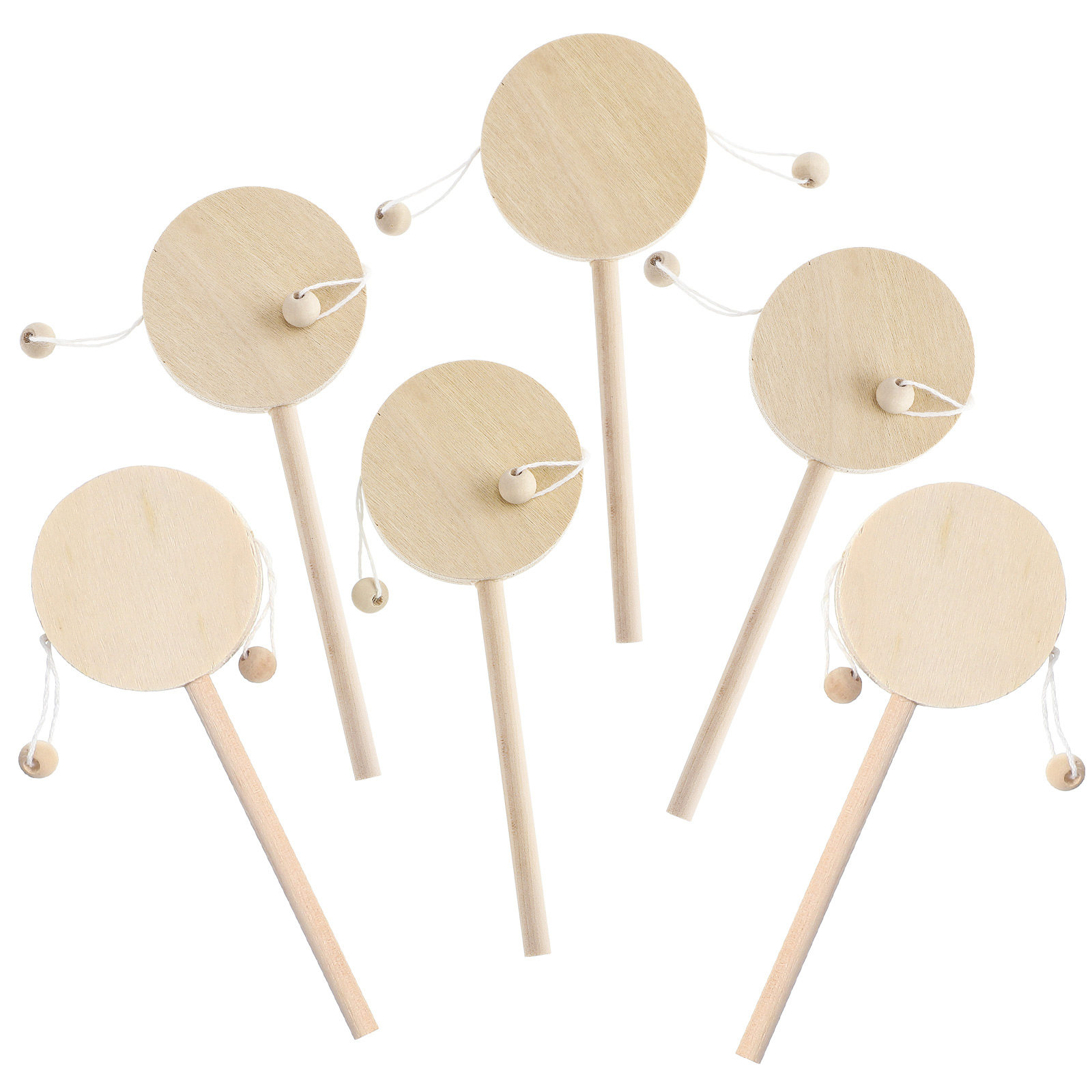 1Set Rattle Drum Wooden DIY Un - Musical Instrument Painting ulasan dan harga